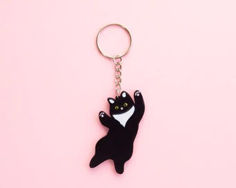 Portachiavi con capsula commemorativa per peli di gatto, ricordo trasparente per animali domestici, bottiglia portatile a forma di gatto, regalo