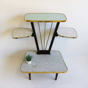 Big Vintage Midcentury Modern Formica Plant stand 4 Tier 60s Side Table Flower Table Flower Stand Vintage 50s Brass Coffee Table 1960 Retro