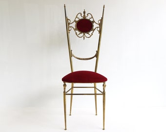 Brass Chiavari Side Chair: Mid-Century Modern Italian Design