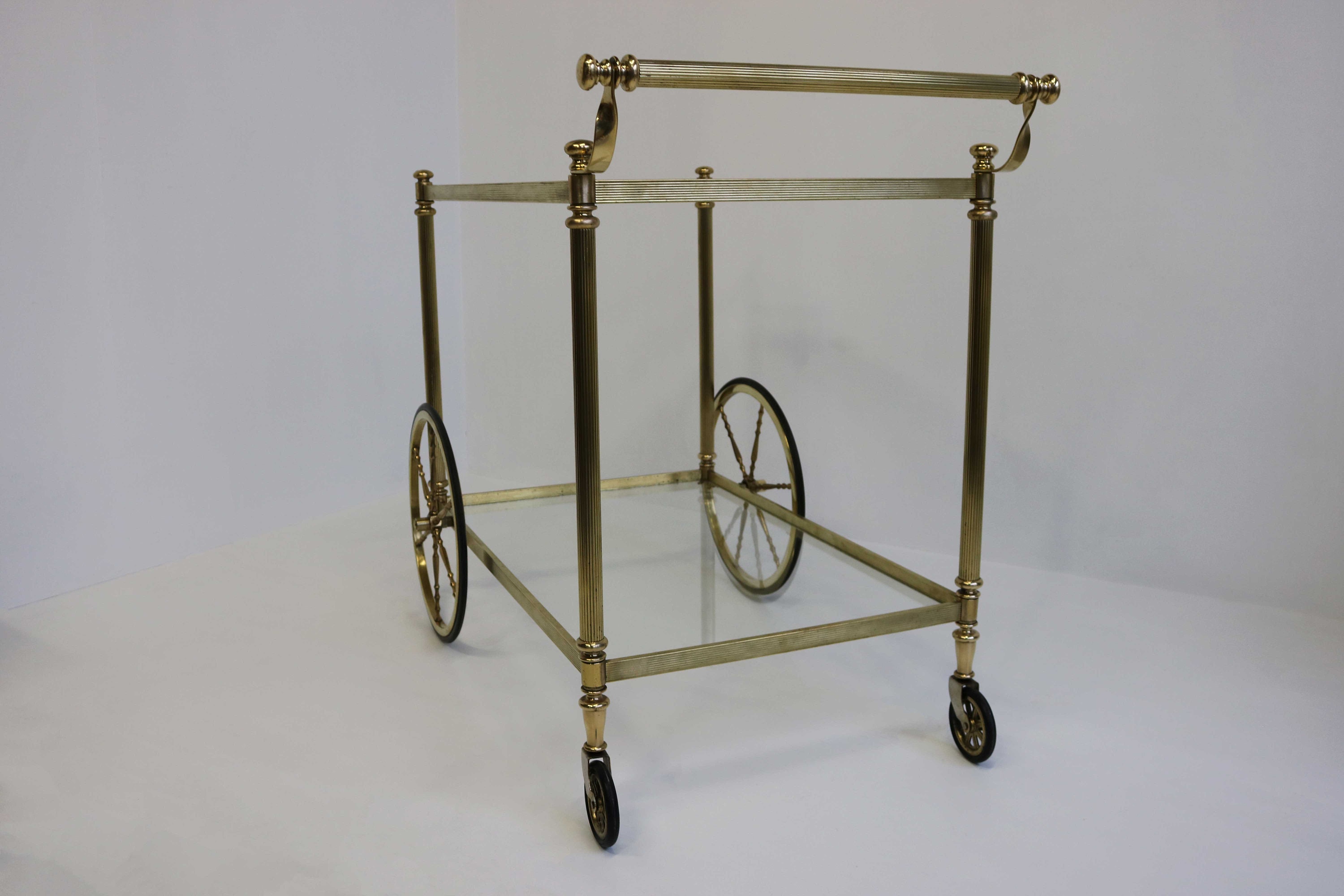 ヴィンテージ真鍮製バーカート：ミッドセンチュリー・ハリウッド