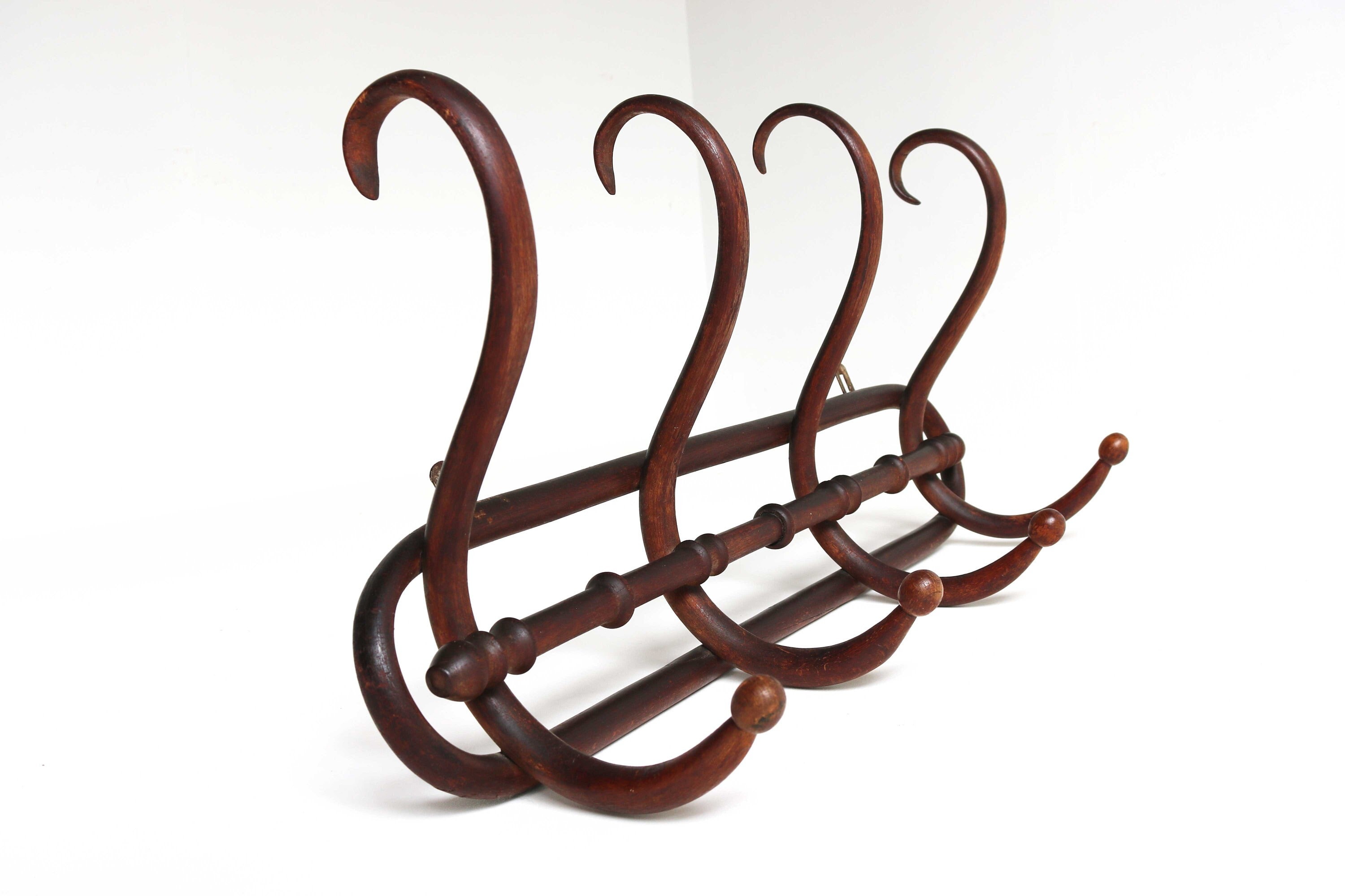 Vintage bentwood standing coat rack, 1900s