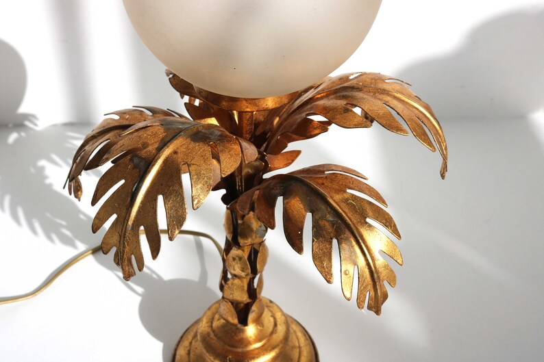Gilded Palm Tree Table Light by Hans Kögl Germany 1970 Gilt Etsy