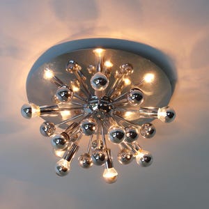 Sputnik Space Age Ceiling Lamp or Wall Sconce By Gaetano Sciolari For Boulanger,  Italy 60&#39;s Chromed              Atomic Vintage Flush Mount