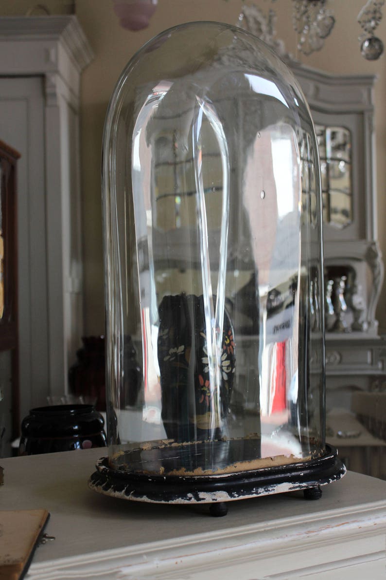 Antique Victorian Oval Hand Blown Glass Globe Dome Doll Clock Etsy