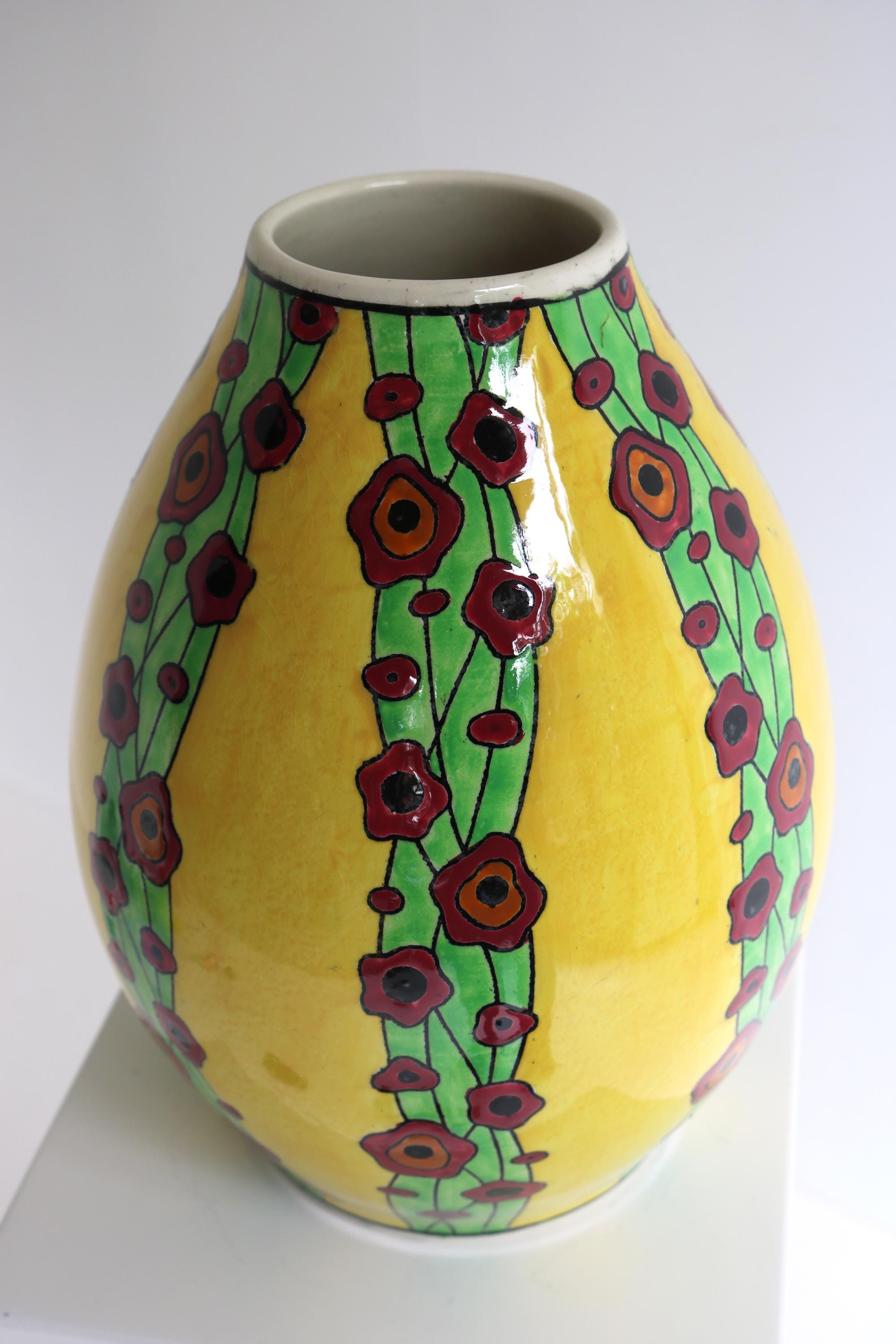 アールデコの花瓶、シャルル・カトー作、ボッホ・フレール・ケラ