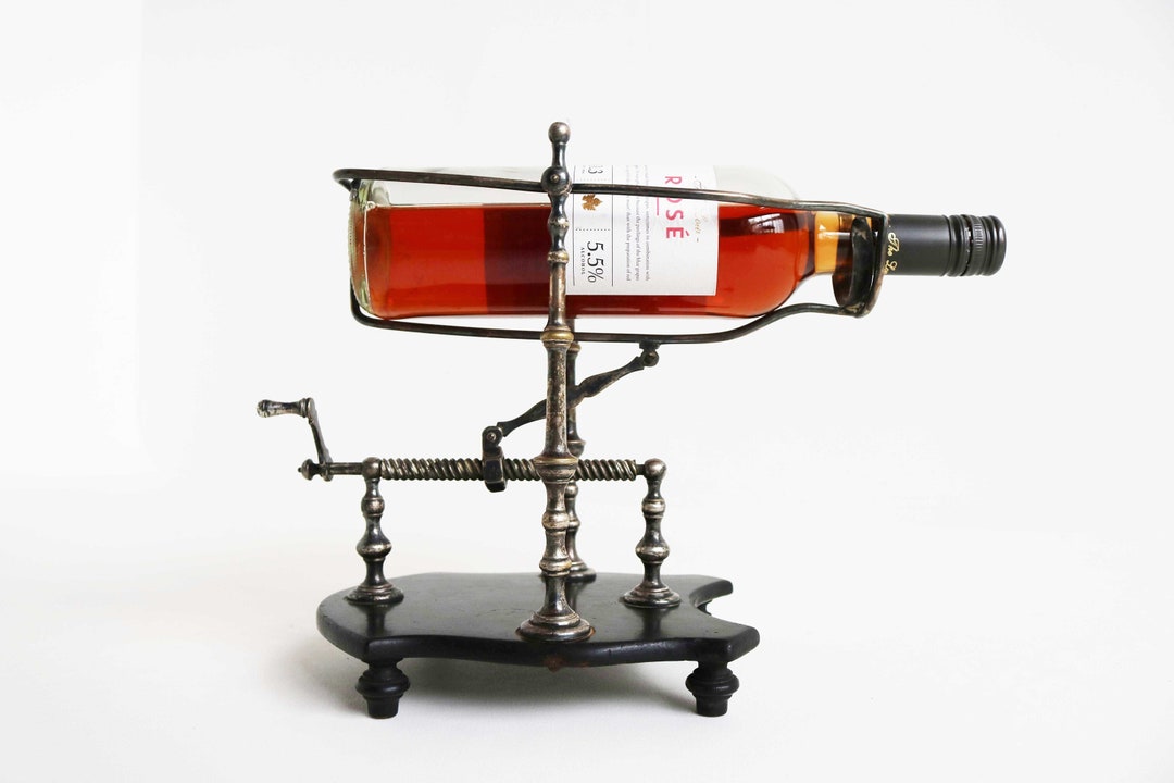 Antique French Wine Bottle Holder Pourer Mechanic Decanting Cradle