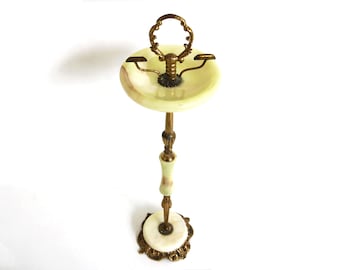 ハリウッド・リージェンシー 自立式 オニキスと真鍮の灰皿