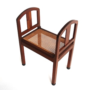 Antique Art Deco Hallway Stool In Amsterdamse School Style Dutch Design Piano Stool 1920-1930&#39;s Vintage Vanity Foyer Window Bench Ottoman