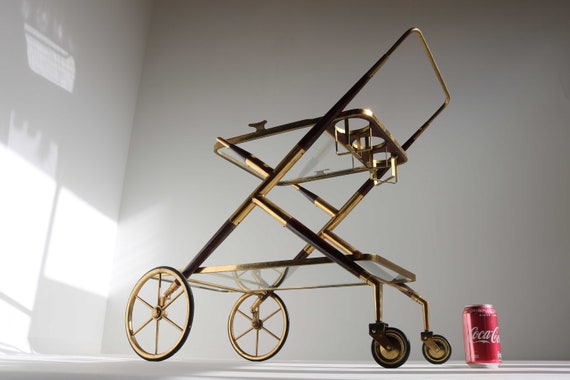 Cesare Lacca 真鍮＆木製バーカート：ミッドセンチュリーイタリア製