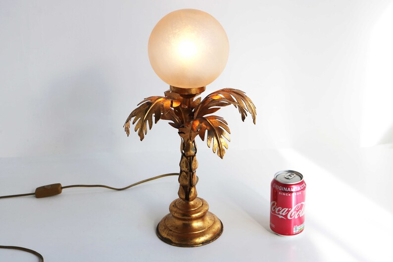 Gilded Palm Tree Table Light by Hans Kögl Germany 1970 Gilt Etsy