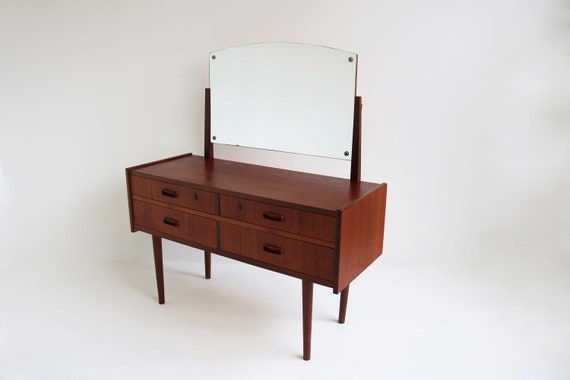 Scandinavian Modern Teak Dressing Table or Drawer Chest Vanity