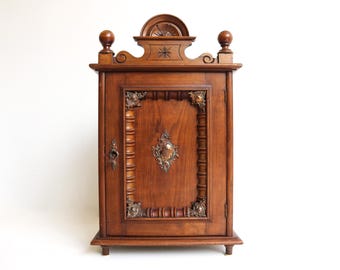 Armoire Murale Vintage En Pin Palazzo INT - Vitrine Cuisine Ou Salle De Bain - Marron