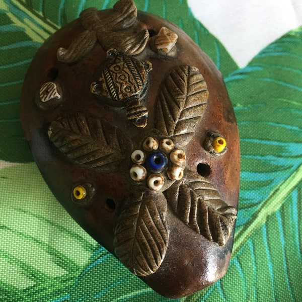 Wooden Carved Flute Ocarina