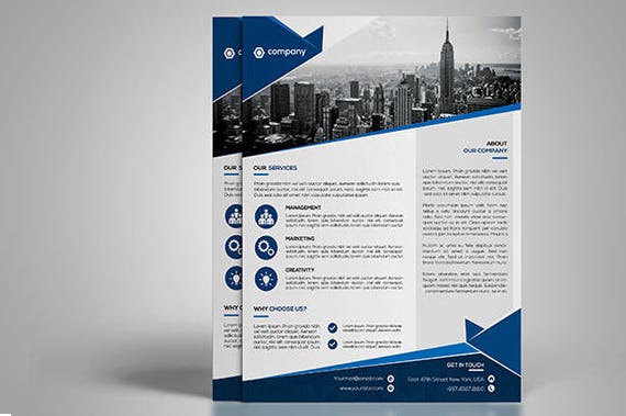 Corporate Flyer Template Printable Marketing Flyer Psd Etsy