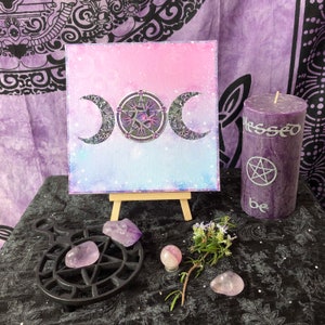 Pagan art, Pagan print, Goddess art print, witchy print , pagan Goth art gift, Altar art, Witchy wall art, Triple goddess art print