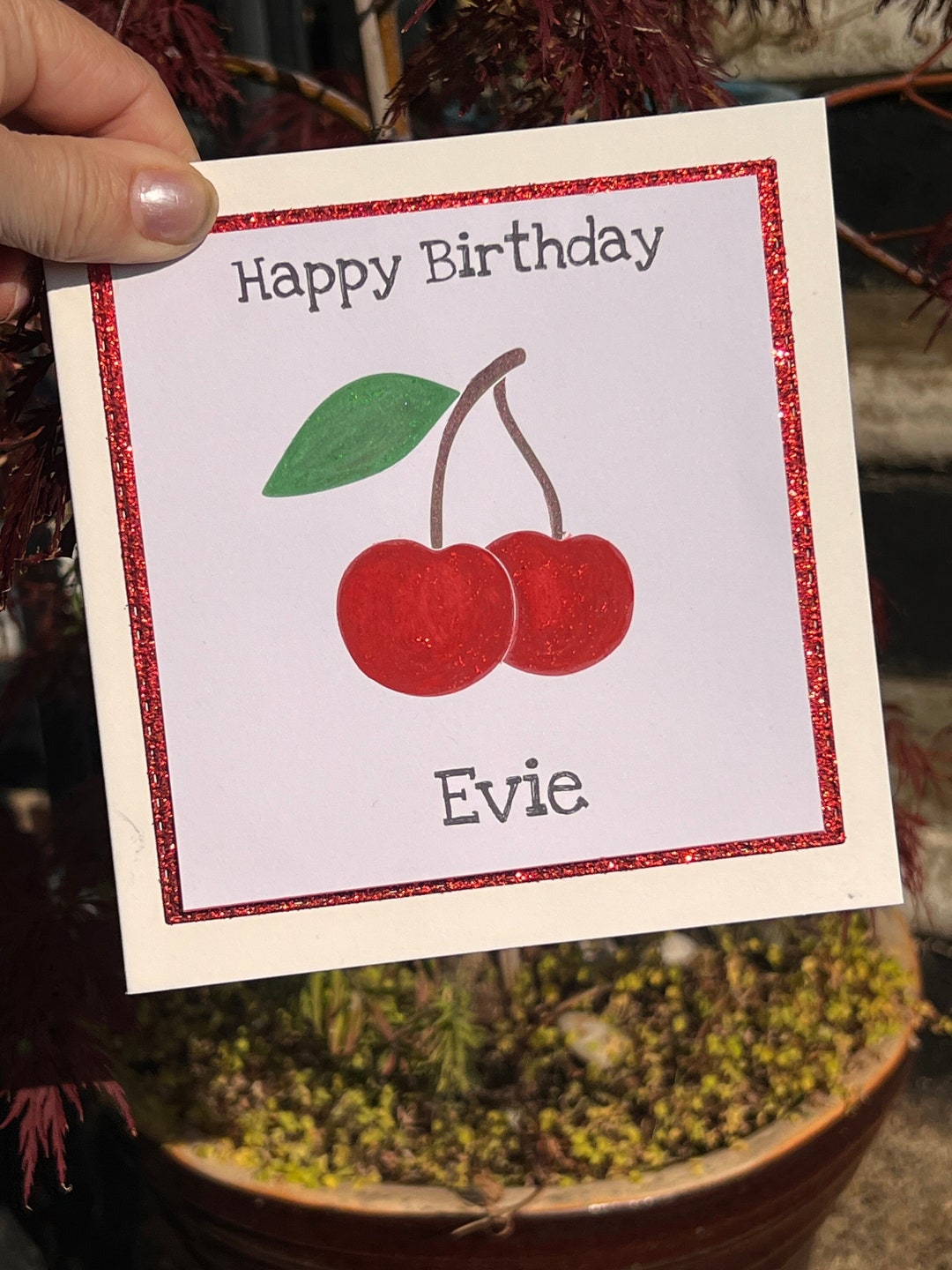 Cherry Birthday Card Fruit Inspired Card Hand Painted Gift - Etsy UK