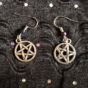 Pentacle earrings,Pentagram earrings , Witch earrings, pentacle jewellery, protection earrings, pagan dangle drop earrings