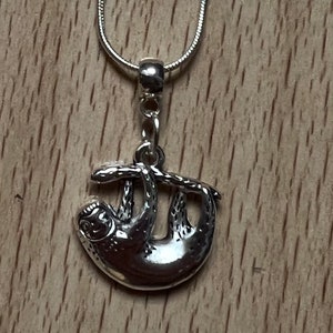 Sloth  necklace, sloth jewellery, sloth gift, silver sloth necklace, sloth pendant necklace