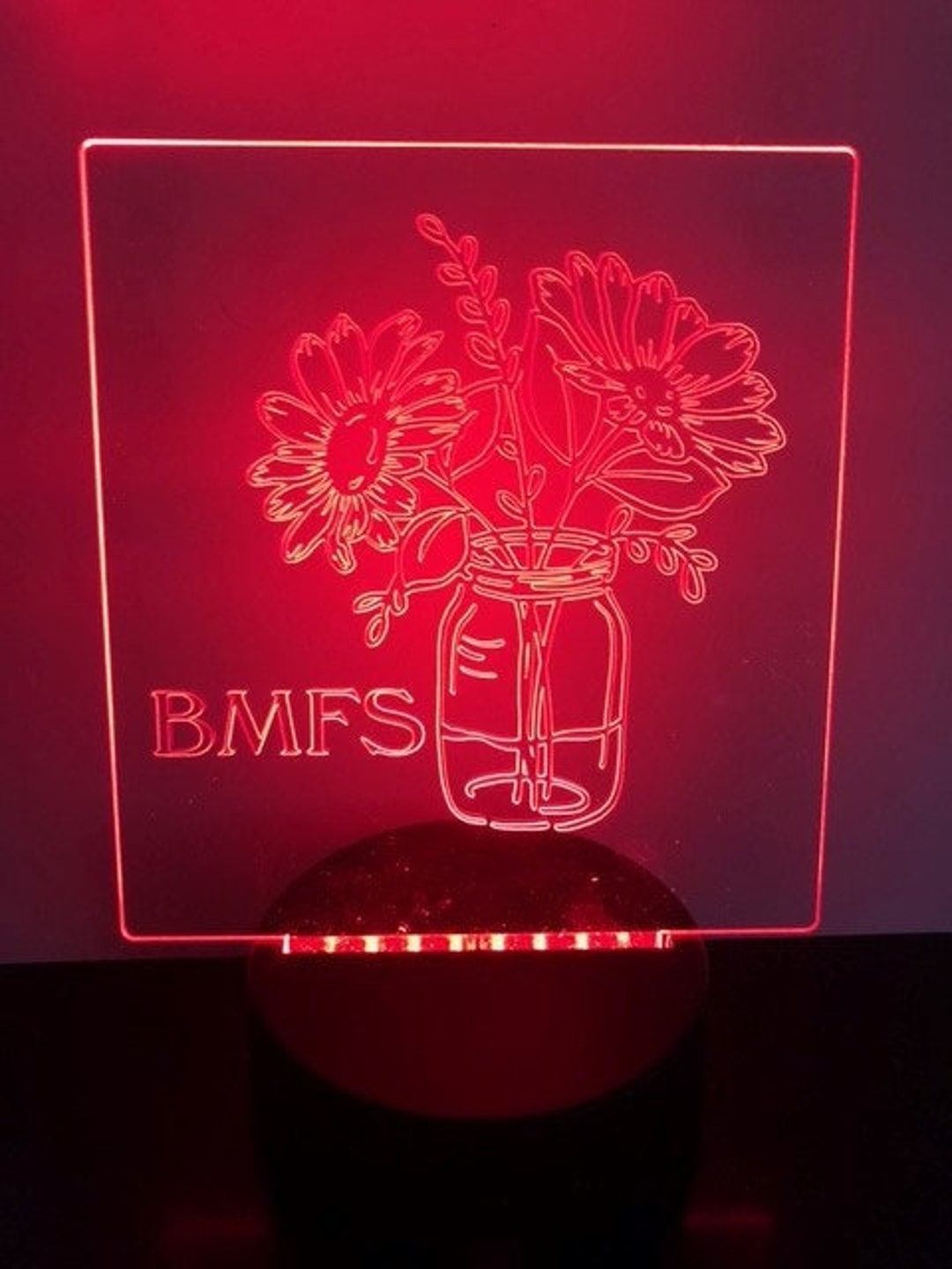 Red Daisy Color-changing Acrylic Sign - Etsy