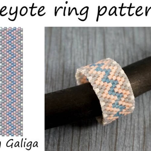 Hearts Beaded Ring Pink Peyote Pattern Even Peyote Ring - Etsy