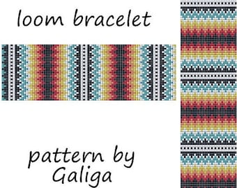 Loom bracelet pattern for beading pattern square stitch pattern Cuff loom pattern beadwork pattern digital pattern native pattern beadweavin