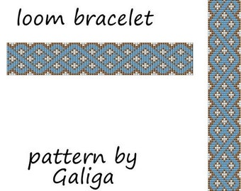 Loom pattern jewelry making bracelet ethnic ornament bead looming women handmade beadwork bracelet pattern digital brown thin bracelet pdf