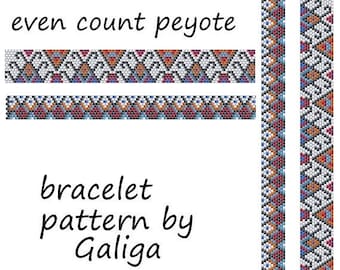 Peyote patterns 2 in 1 matching bracelets patterns Even peyote bracelet beading jewelry pattern Stack bracelets ethnic tribal native pattern