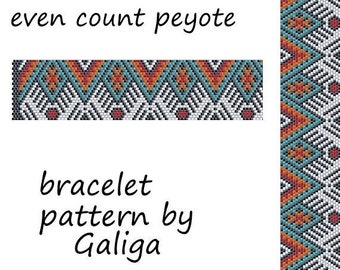 Peyote bracelet pattern for Beading instructions Ethnic bracelet pattern jewelry making DIY bracelet beaded pattern even peyote pattern