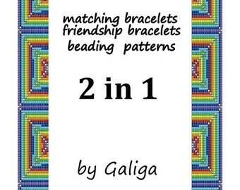 Matching bracelet pattern Loom pattern Rainbow pattern Friendship bracelet patterns Couples bracelets Love bracelets beading patterns pdf