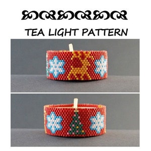 Christmas Snowflakes Tea Light Holder Peyote Pattern Xmas Etsy