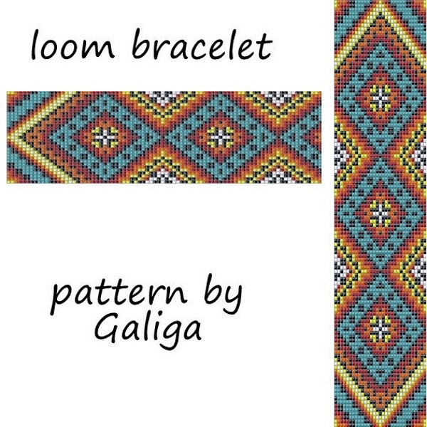 Loom pattern for beading Pattern tribal bracelet pattern huichol jewelry pattern mexican bracelet pattern download digital pattern beaded