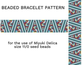 2-drop peyote bracelet pattern for beading Pattern turquoise beaded bracelet digital patterns peyote bead pattern downloadable pattern pdf