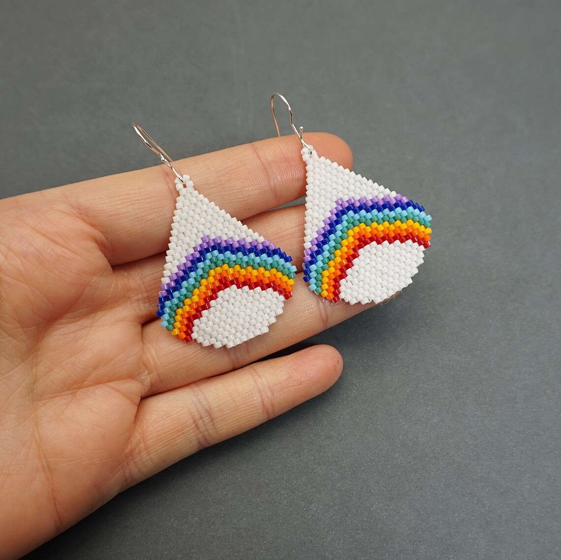 Beaded Earrings Patterns 2 Colors Beading Pattern Colorful - Etsy