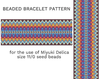 Peyote pattern Peyote bracelet pattern Peyote stitch Wooven bracelet Beadwork pattern Beading pattern Pdf pattern Seed bead pattern download