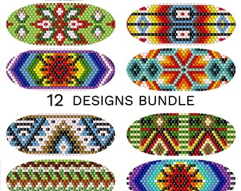 Perlen Kerzen Hülle Muster Bundle Wrap Set Teelicht Hülse Boho Ethno Geometrische Peyote Perlen