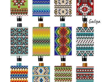 Perlen Stift Cover Muster Bundle Peyote Perlen Wrap Samen Perle Delica Perlenarbeit Hülse 12 Designs