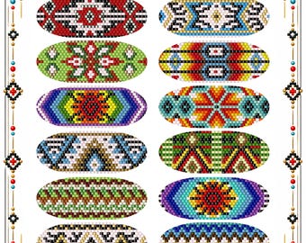 Beaded Candle Cover Pattern Bundle Wrap Set Tealight Sleeve Boho Ethnic Geometric Peyote Beading
