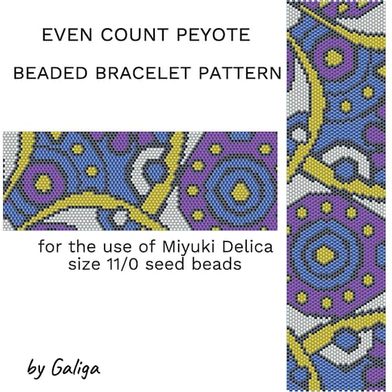 Peyote Bracelet Pattern Digital Pdf Download Pattern for Beading - Main Image