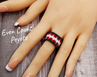 Even peyote stitch beaded ring pattern for ring making beading of seed beads Delica rings digital pattern diy homemade jewelry beadwork