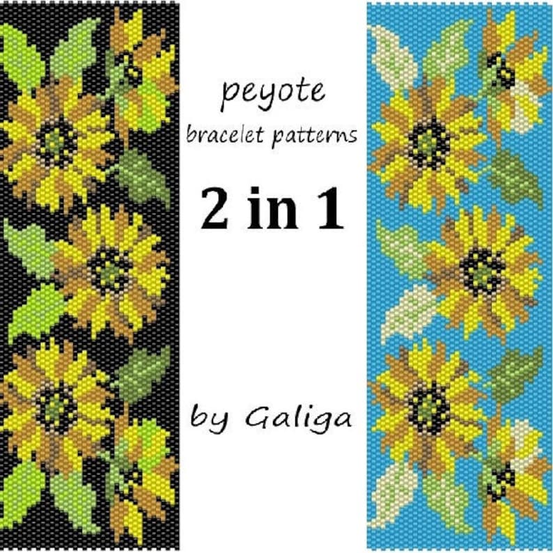 Sunflower Pattern Sunflower Bracelet Pattern for Beading Etsy