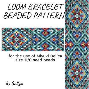 Loom bracelet pattern Geometric pattern Ethnic bracelet tutorial for beading pattern Digital design Tribal pattern download pdf pattern
