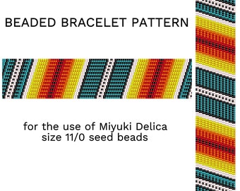 Bead Bracelet Pattern 2 drop peyote stitch Ethnic Beaded Bracelets Patterns for Beading DIY Jewelry Making Native Colors Beadwork Cuff