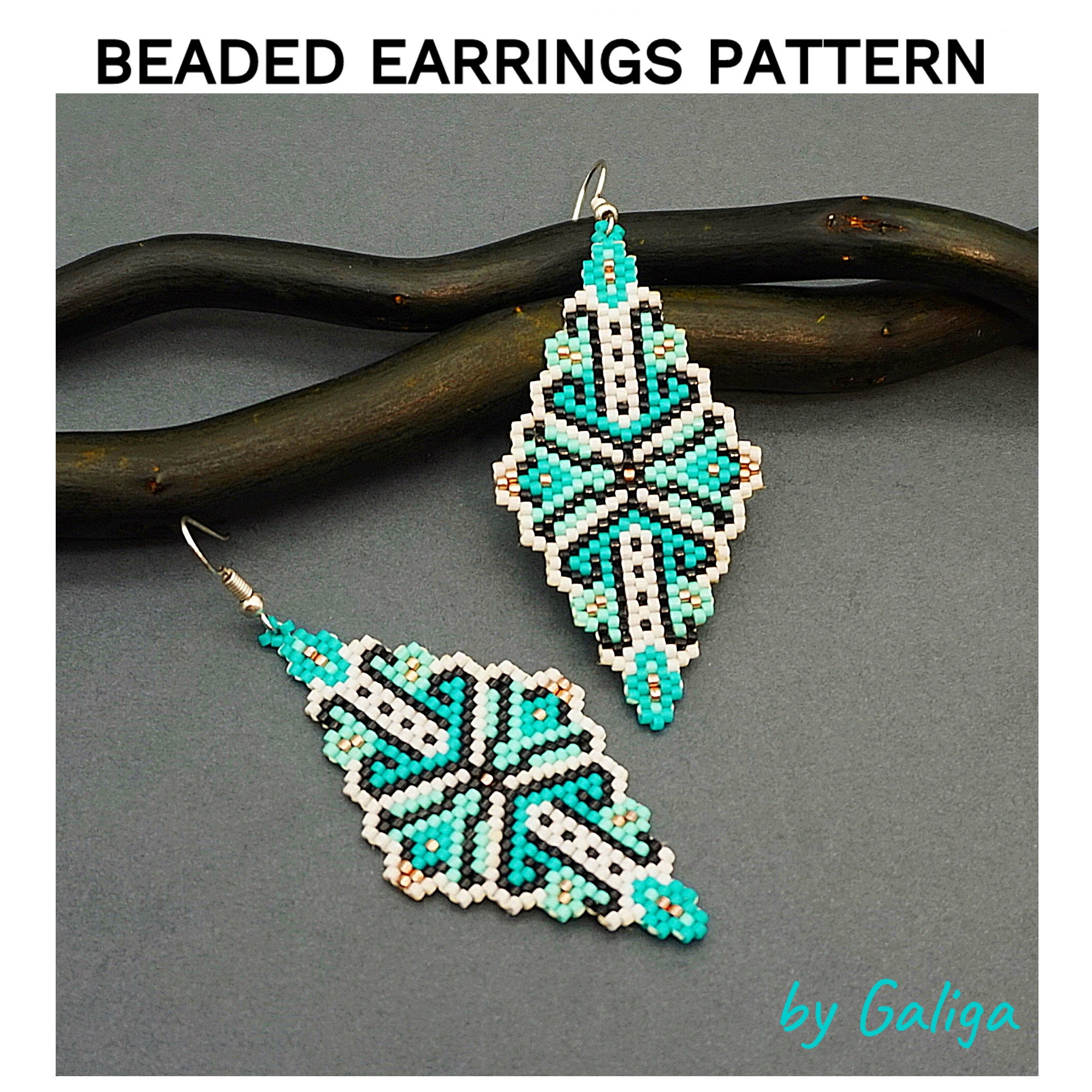 Beaded Earrings Pattern NEW Design Beading Pattern 2 Geometric Seed Bead Pattern DELICAS 11 Brick Stitch Beadwork Digital Jewelry Making Etsy Canada