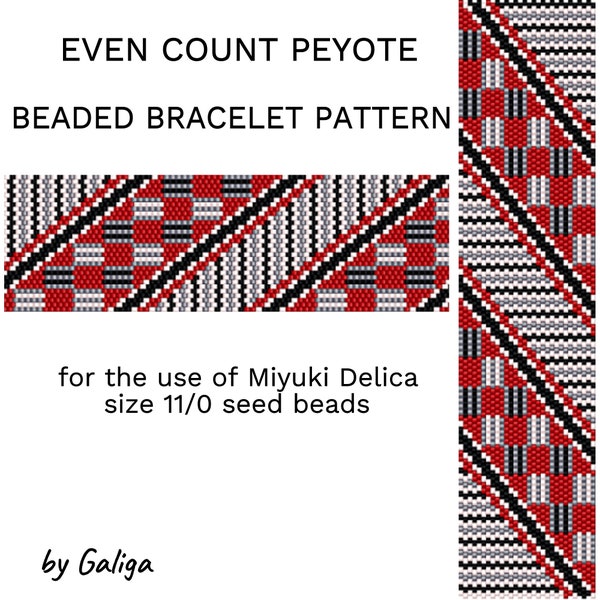 Beaded Even Peyote Bracelet Pattern Ethnic Style Jewelry Beadwork How to make yor own bracelet Beading cuff Pattern seed bead Do it yorself