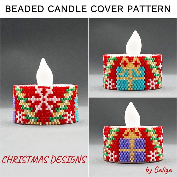 Christmas Gift Boxes Pattern For Battery Operated Tea Light Beading Candle Holder Tealight Cover Xmas Holiday Gift Ideas DIY Digital Pattern