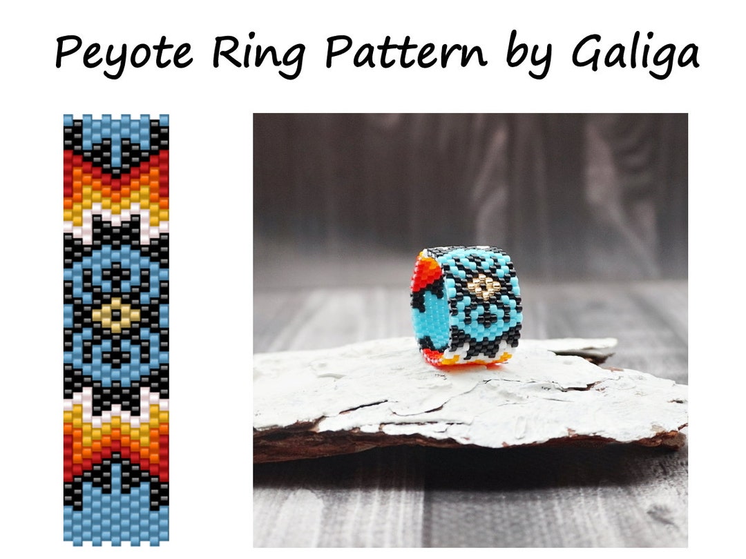 Peyote Ring Pattern for Beading Bead Ring Beaded Patterns Etsy