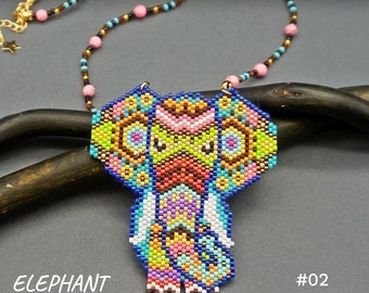 Elephant Pattern for Beaded Crafts Seed Bead Necklace DIY Brooch Mandala Ornament Ganesha Inspired Patterns Digital Download Delica Pendant