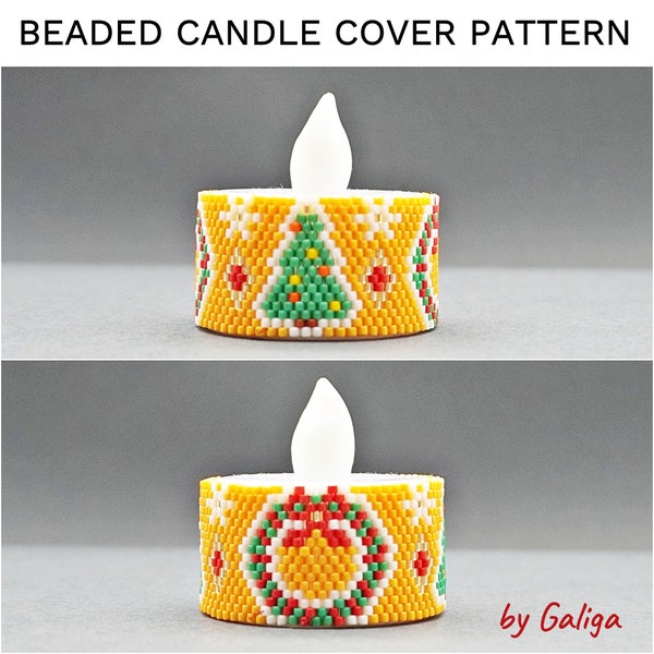 Christmas Tree Tea Light Holder Peyote Pattern Xmas Beading Patterns Christmas wreath Led Plastic Candle Holder Beaded Pattern Battery