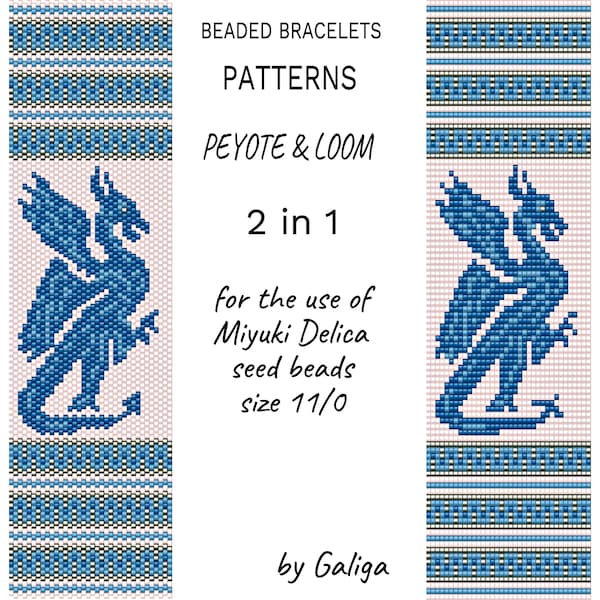 Dragon bracelet pattern beaded cuff even peyote patterns for beading loom bracelets jewelry making digital do it yourself seed bead beadwork