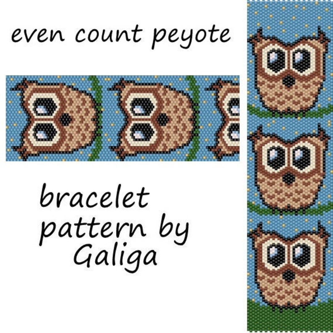Fun Owl Beaded Bracelet Pattern Even Peyote Stitch Owls Jewelry Making